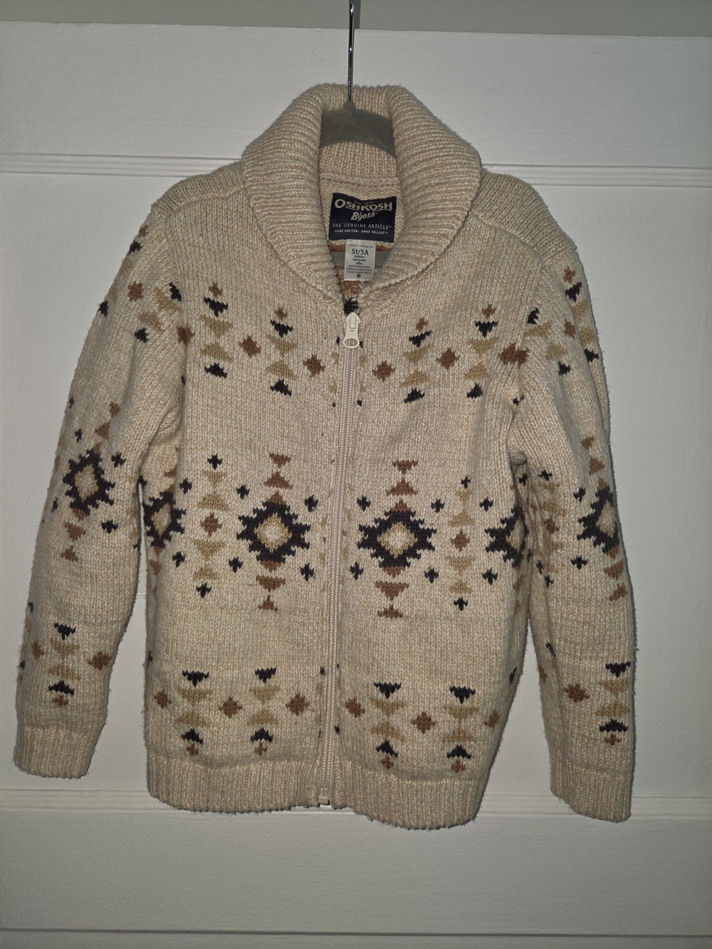 Boys 5T OshKosh B'gosh Cream Zip Sweater